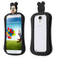 Силиконов Бъмпър 3D Mickey Mouse за Samsung Galaxy S4 I9500 / S4 I9505 / S4 Value Edition I9515 черен